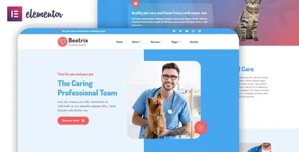 Beetrix – Pet Clinic & Hospital Elementor Template Kit